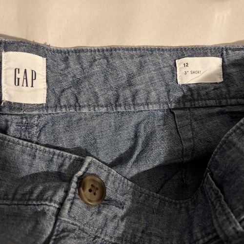 Gap pantaloncino donna blu chambray tasche vita alta casual tasche tg 12 3’ corto - Foto 5 di 7
