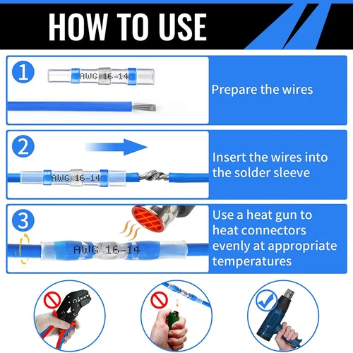 1000PCS Heat Shrink Waterproof Solder Stick Seal Sleeve Wire Connectors Terminal - Picture 6 of 30