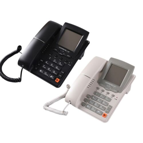 Large LCD Corded Landline Phone Hold/Flash/Redial Two Line Operate Telephone - Picture 1 of 10