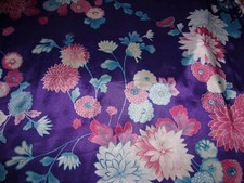 Frederick's Of Hollywood Purple Floral Long Tie Up Waist Robe Women's Size OS