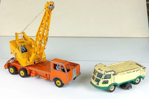 Vintage Dinky Toys - Coles 972 Crane Truck Lot and 596 Sweeper