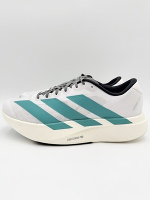 Adidas Men's Adizero Evo SL Running Size 11 White Pure Teal Grey Flour |JS4487|
