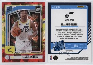 2024 Donruss Optic Rated Rookies Preview Red Cracked Ice Prizm Isaiah Collier RC