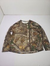 Realtree Camo Shirt Men's Long Sleeve Pullover Hunting Outdoor Shirt Size XL