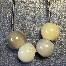 2DHMN04 4pcs 14x12mm Natural Grey Agate Large Hole Beads