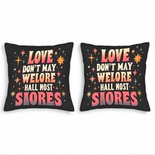 Set of 2 Decorative Throw Pillow Covers 18x18in - Colorful Whimsical Design