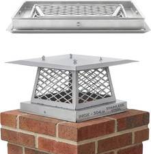 8 X 8 Inches Single-Flue Stainless Steel Chimney Cap, Bolt-On
