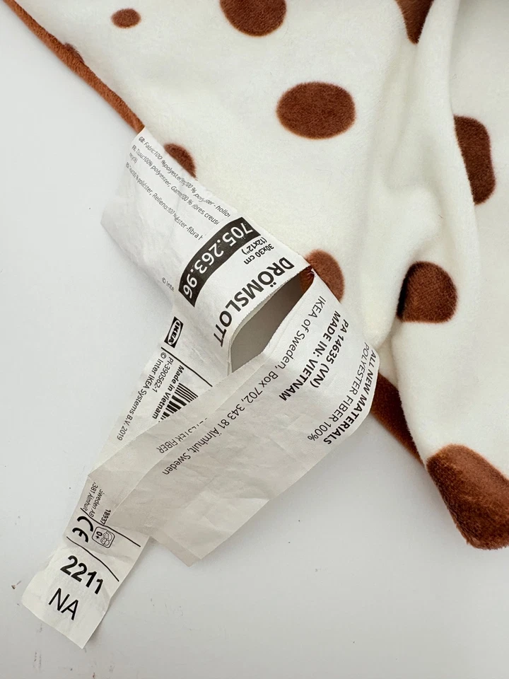 IKEA Cachorro Perro Lovey Manta de Seguridad Marrón Mancha Blanca Juguete de Peluche Foto 4 de 4