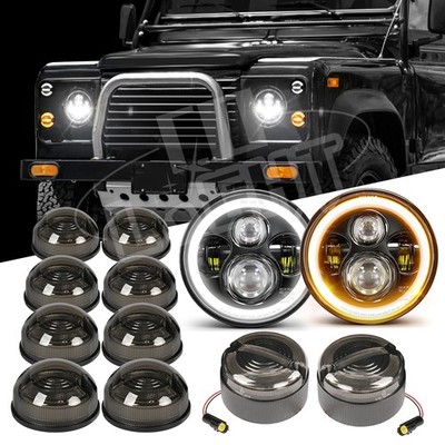 Complete Led Headlights Fog Upgrade Kit For Land Rover Defender 90/110 Defender