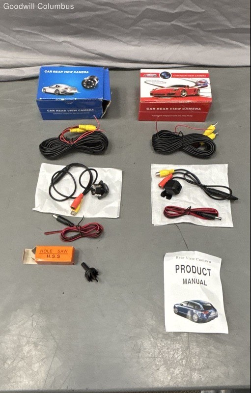 Car Rear View Camera Backup Reverse Cam Kit Lot of 2 With Hole Saw Untested