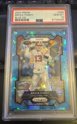 2023 Panini Prizm - Brock Purdy #266 Blue Ice Prizm /99 PSA 10