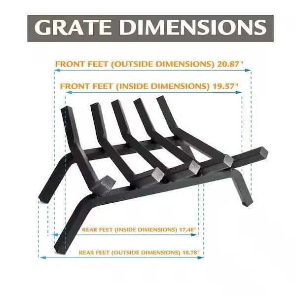 Pleasant Hearth 21” Steel Fireplace Grate - Image 4 of 4