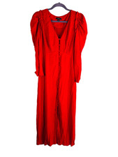 J. Crew Drapy Puff Sleeve Dress in Pin Dot Red BB311 Womens 6