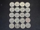 Washington Silver Quarters Various Dates 90% Silver Lot of 20 Coins Circulated