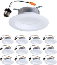 LTE 4 Inch Indoor/Outdoor Recessed LED Trim Can Light, 3000K - Contractor Value