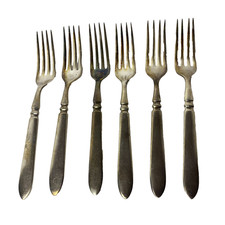Antique Holmes Edwards Forks Lot of 6 Silverplate Warranted 12