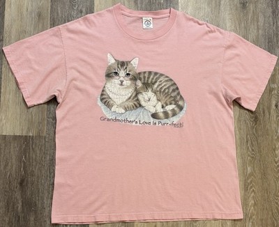 Vintage 90s Grandmother Cat Kitten Purr-fect Shirt XL Wild Side Delta Pro Weight