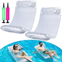 Cyfie WasserhäNgematte 2 StüCk Aufblasbar 4In1 Pool Lounge Mit Luftpumpe