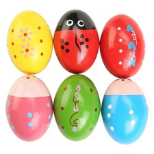 6pcs Wooden Egg Shakers Musical Percussion Instruments