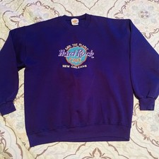 Vintage Women’s Hard Rock New Orleans Purple Sweatshirt Size Large Made In USA