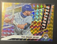 2021 Panini Mosiac Pete Alonso Launched Yellow Reactive Mosaic /99 NY Mets #L1