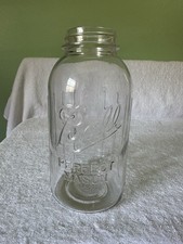 Vintage BALL Mason Canning Half-Gallon Jar (64oz) w/Ribs (1933-1962) - Round