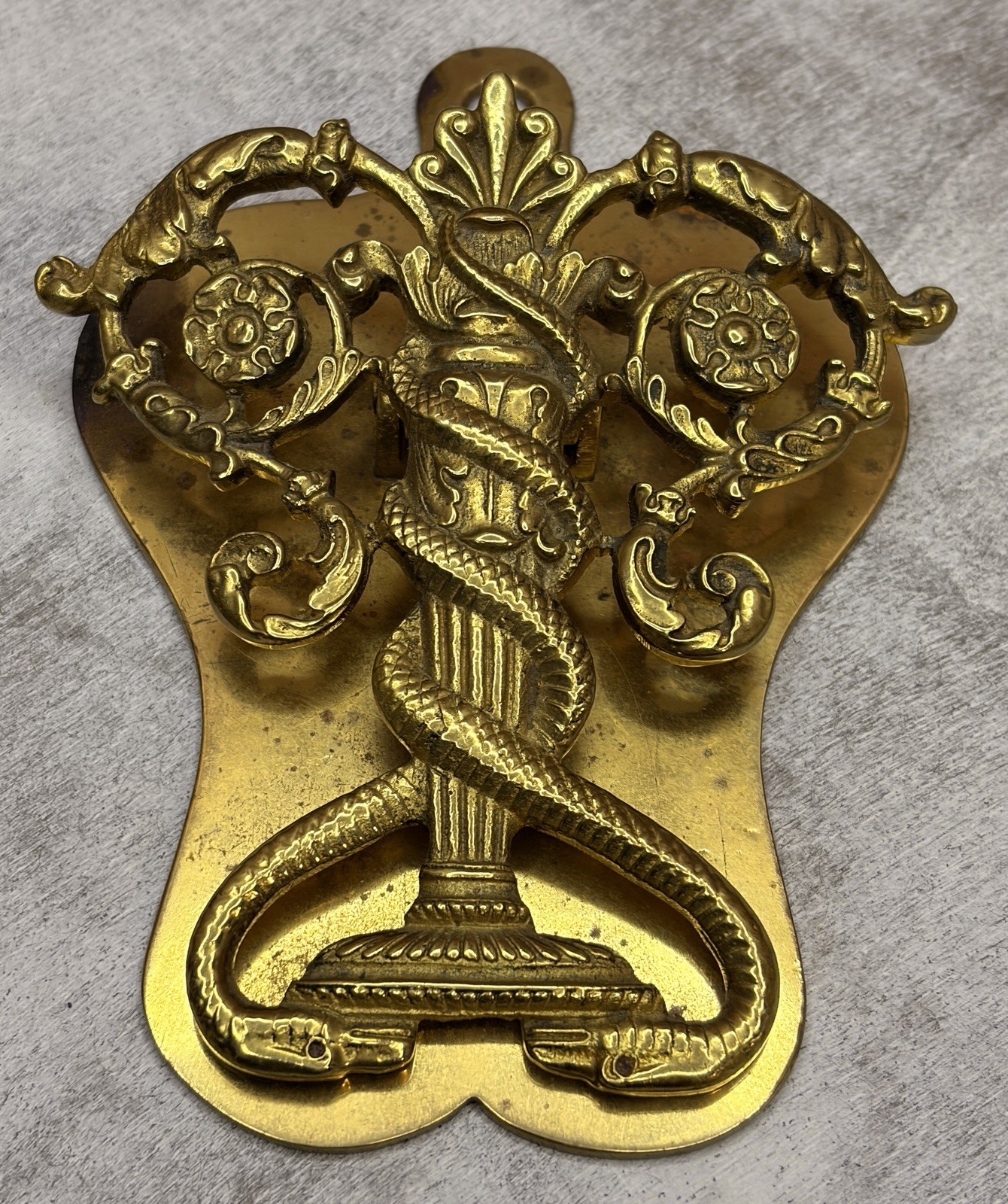 Rare P.E. Guerin NY Signed Brass Serpent Letter Clip