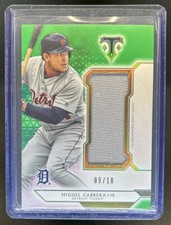 2018 Triple Threads Miguel Cabrera Single Jumbo Jersey Emerald #/18 Tigers