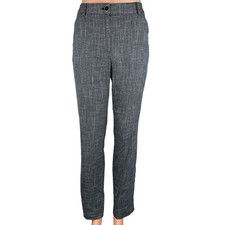 Tommy Hilfiger Women's Gray Tapered Leg Tweed Plaid Chino Trouser Pants Size 10