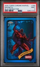 2025 Topps Chrome Marvel Magneto #169 Blue Refractor /299 PSA 9