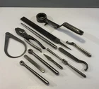 COLLECTION OF 12 VINTAGE MILITARY TOOLS SOME WW2 DATED AIR MINISTRY ARMY  ETC