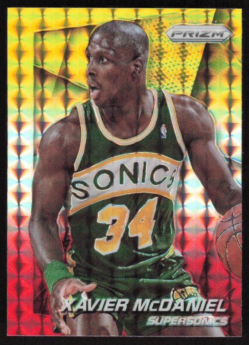 2014-15 Panini Prizm Prizms Yellow & Red Mosaic Xavier McDaniel #231 Sonics
