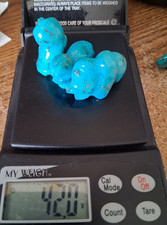 Turquoise Kingman Az. 3 Gorgeous Carvings 42.0  grams  MAKE OFFERS!