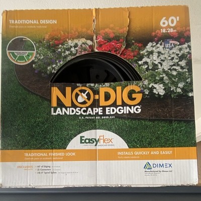 EasyFlex Landscape Edging No-Dig 60 ft Black 1.5 in Traditional #3000-60