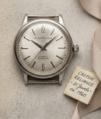 1960s Croton Reliance 21J Manual Mechanical Waterproof Shock-Resist SS 35mm runs