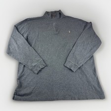 Polo Ralph Lauren Estate Rib Pullover Mens 2XLT Gray Flesh Pony 1/4 Zip Sweater