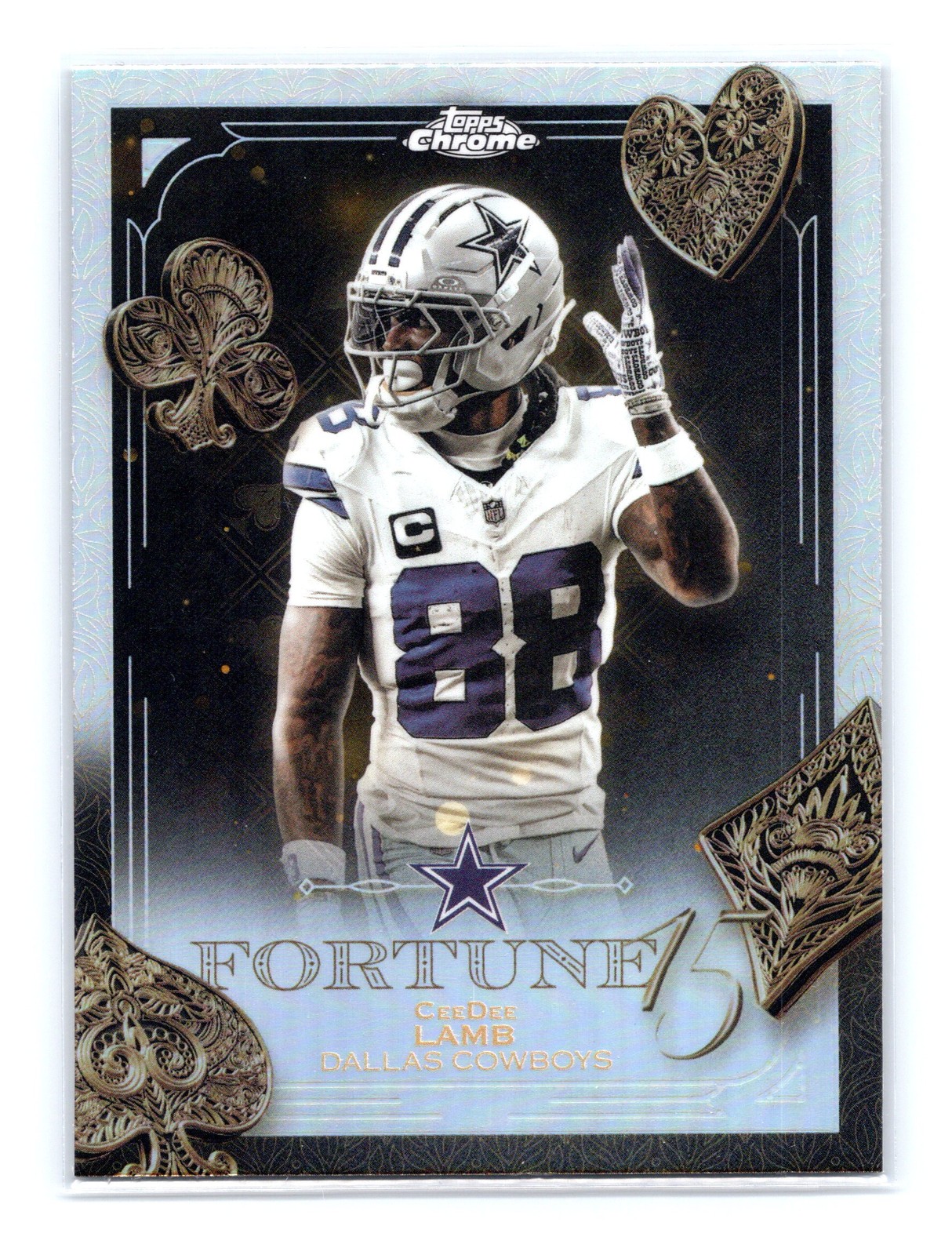 2025 Topps Chrome Football #F15-9 CeeDee Lamb Fortune 15 Refractor Cowboys