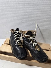Antique Black Leather Baby/Doll Shoes