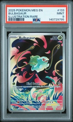 2025 POKEMON MEG EN-MEGA EVOLUTION ILLUSTRATION RARE #133 BULBASAUR PSA 9
