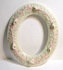 Hand Painted BELLEEK Irish Porcelain Picture Frame Brown Mark Shells & Coral