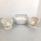 Doll House Furniture Rattan Wicker Barbie Fashion Loveseat Sofa 2 Chairs White