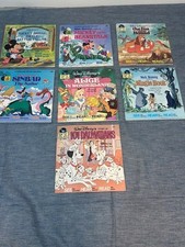 Vintage Lot 7 Disney Read Along Books and Rec...