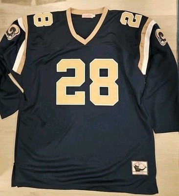 St. Louis Rams #28 Marshall Faulk Throwback Authentic Mitchell Ness - Size 3XL 
