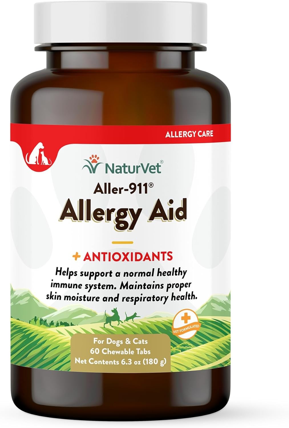 NaturVet ALLER-911 Dog and Cat Skin And Coat Tab Allergy Aid