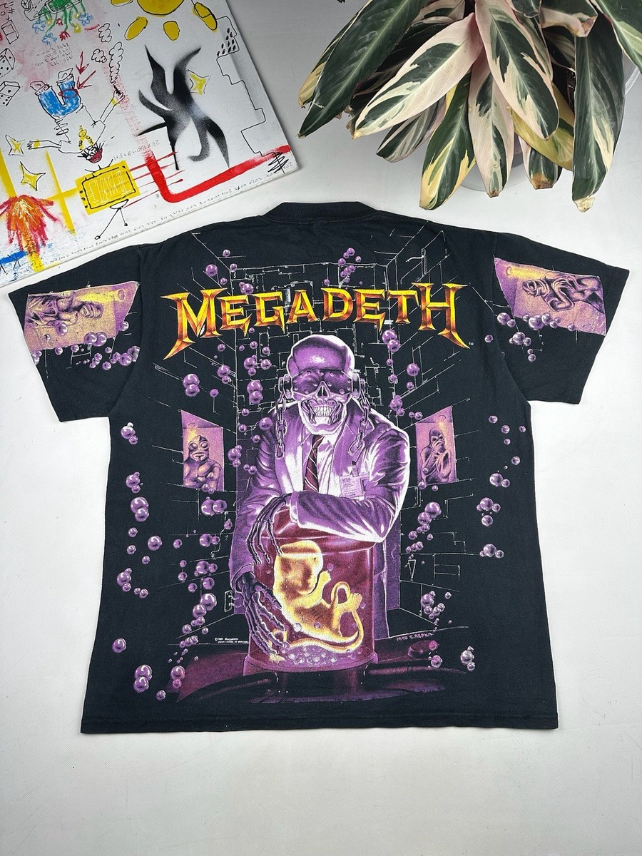 VTG 90S MEGADETH T-SHIRT AOP ANATOMY OF VIC 1991 XL RARE! | eBay