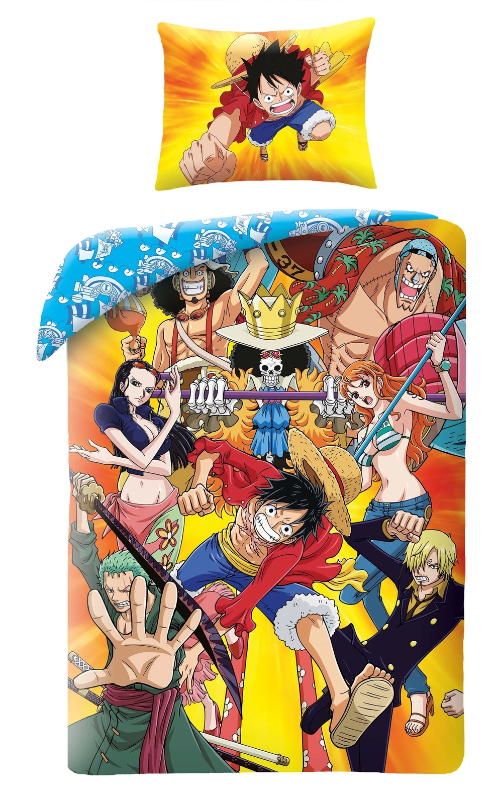 ONE PIECE PERSONAGGI Set Letto MONKEY D. LUFFY Microfibra COPRIPIUMINO 140x200cm