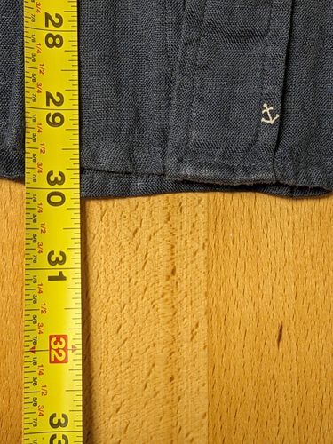 Camicia nuova con etichette Abercrombie & Fitch puro lino bottoni stampa ancora divertente arte surf uomo M - Foto 12 di 13