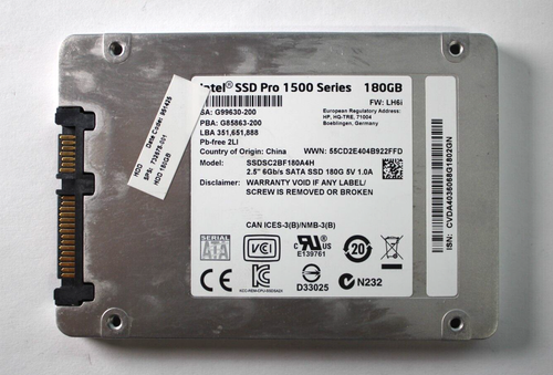 HP Intel SSD Pro 1500 SSDSC2BF180A4H 180GB SATA 2.5" SSD drive 735236-001 - Picture 2 of 2