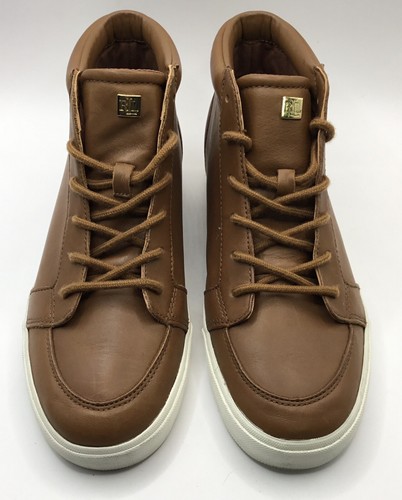 Lauren Ralph Lauren Rowling Leather Shoes Women’s Size 8 B Brown Carmel High Top