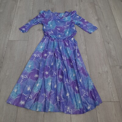 Womens Vintage Sue Sherry New York Blue And Purple Dress 12